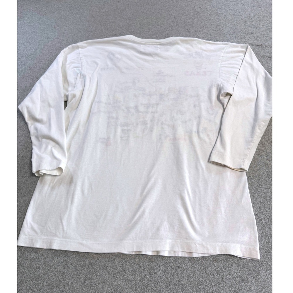 Vintage Style Texas Map Embroidered Tee Swan Magic Folk Art Graphic Shirt USA XL - Picture 9 of 9